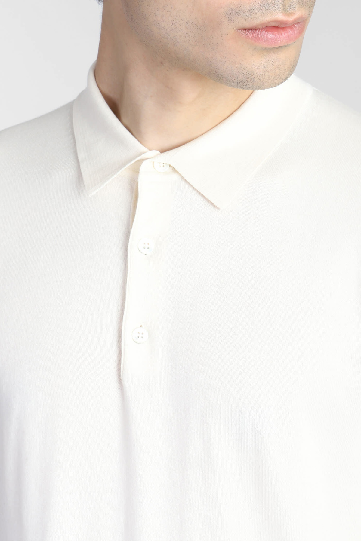 Polo In White Cotton Baracuta