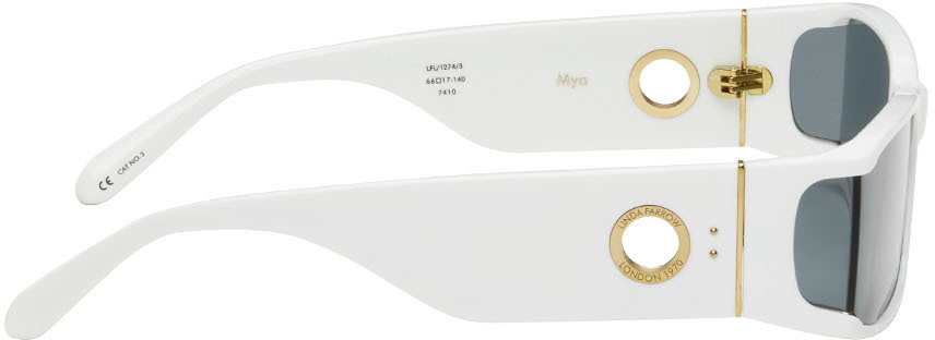 NWT Linda Farrow SEXY MYA WHITE SUNGLASSES $540 Linda Farrow White Mya Sunglasses Linda Farrow Luxe main image 4