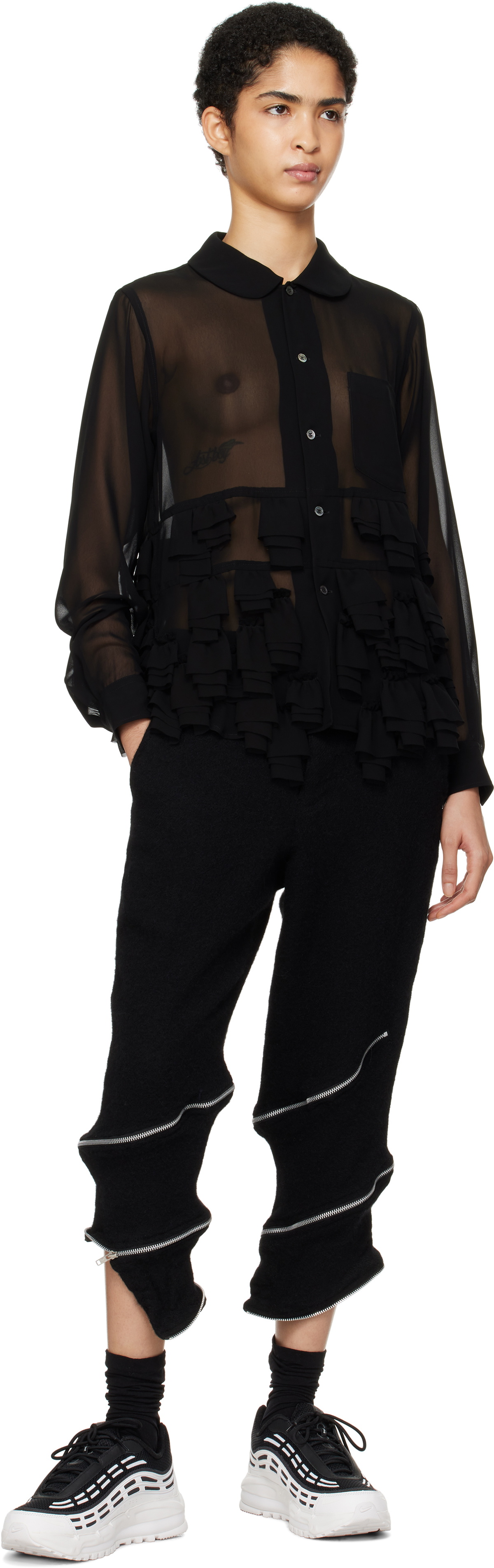 Black Comme des Garçons Black Georgette Blouse