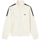 Fred Perry Men's Panelled Track Jacket in Ecru