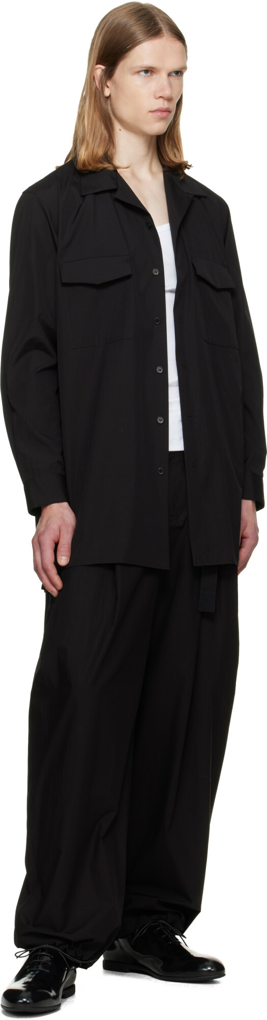 sacai Black Cotton Typewriter Trousers