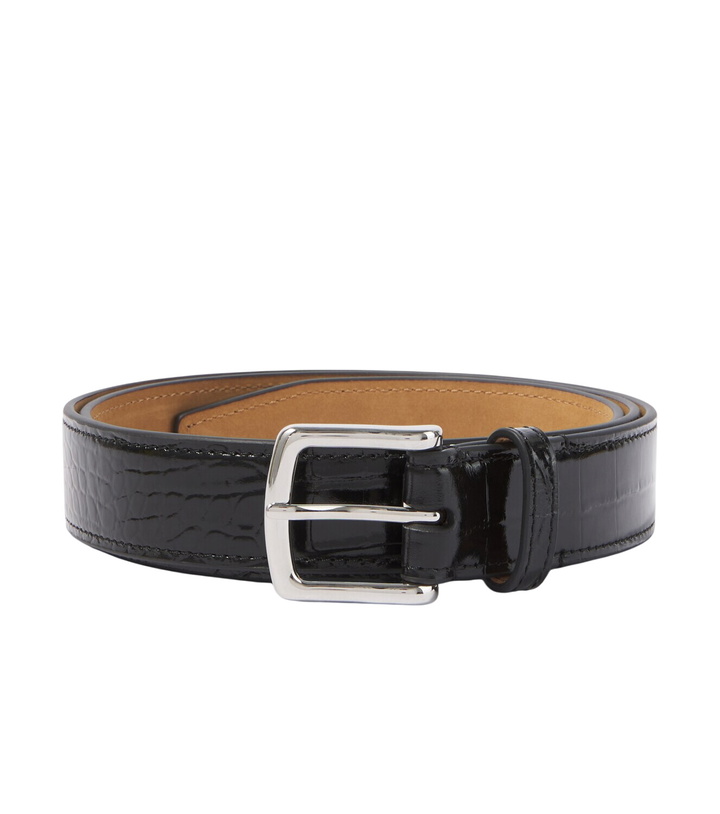 Photo: George Cleverley Croc-effect patent leather belt