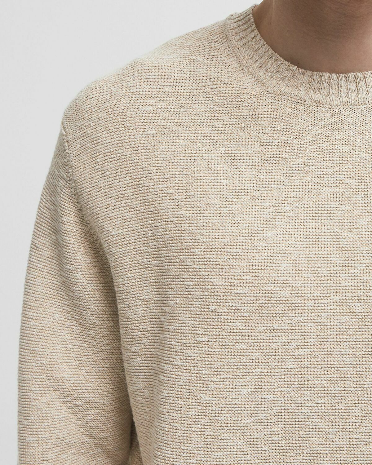 WOOLRICH MARLED CREWNECK Beige Mens Pullover