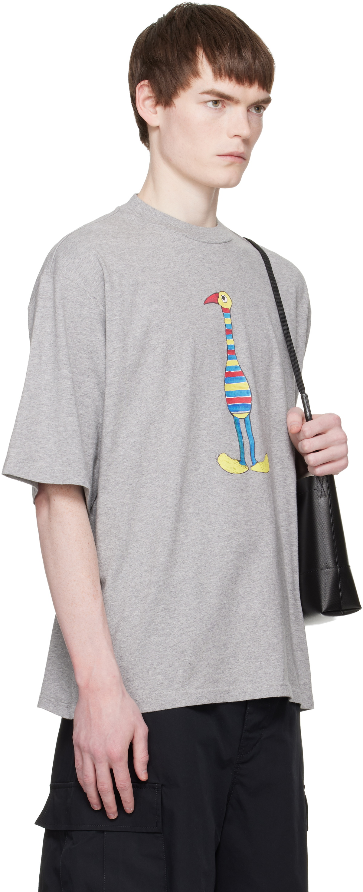 Marni Gray Cotton 'Marni Animal Alphabet I Print' T-shirt