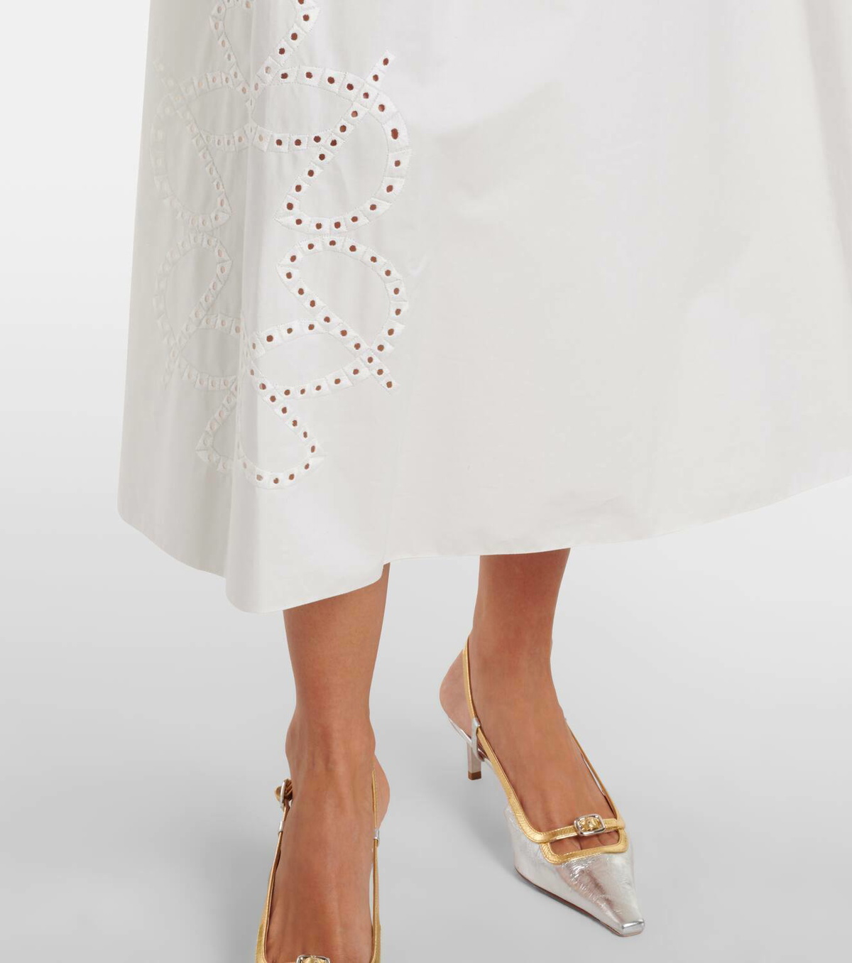 Elie Saab Cotton midi skirt