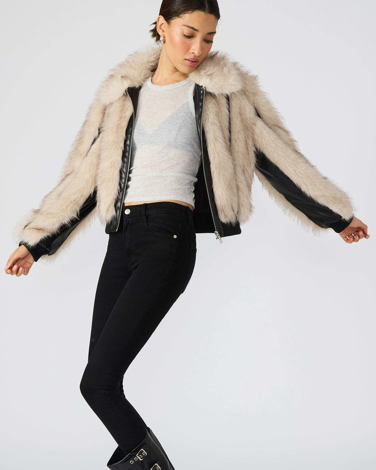 Steve Madden Charmaine Jacket Long Sleeve in Natural