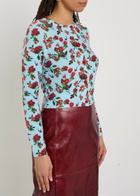 Alice + Olivia Carson Floral Print Stretch-cotton Cardigan Multicoloured