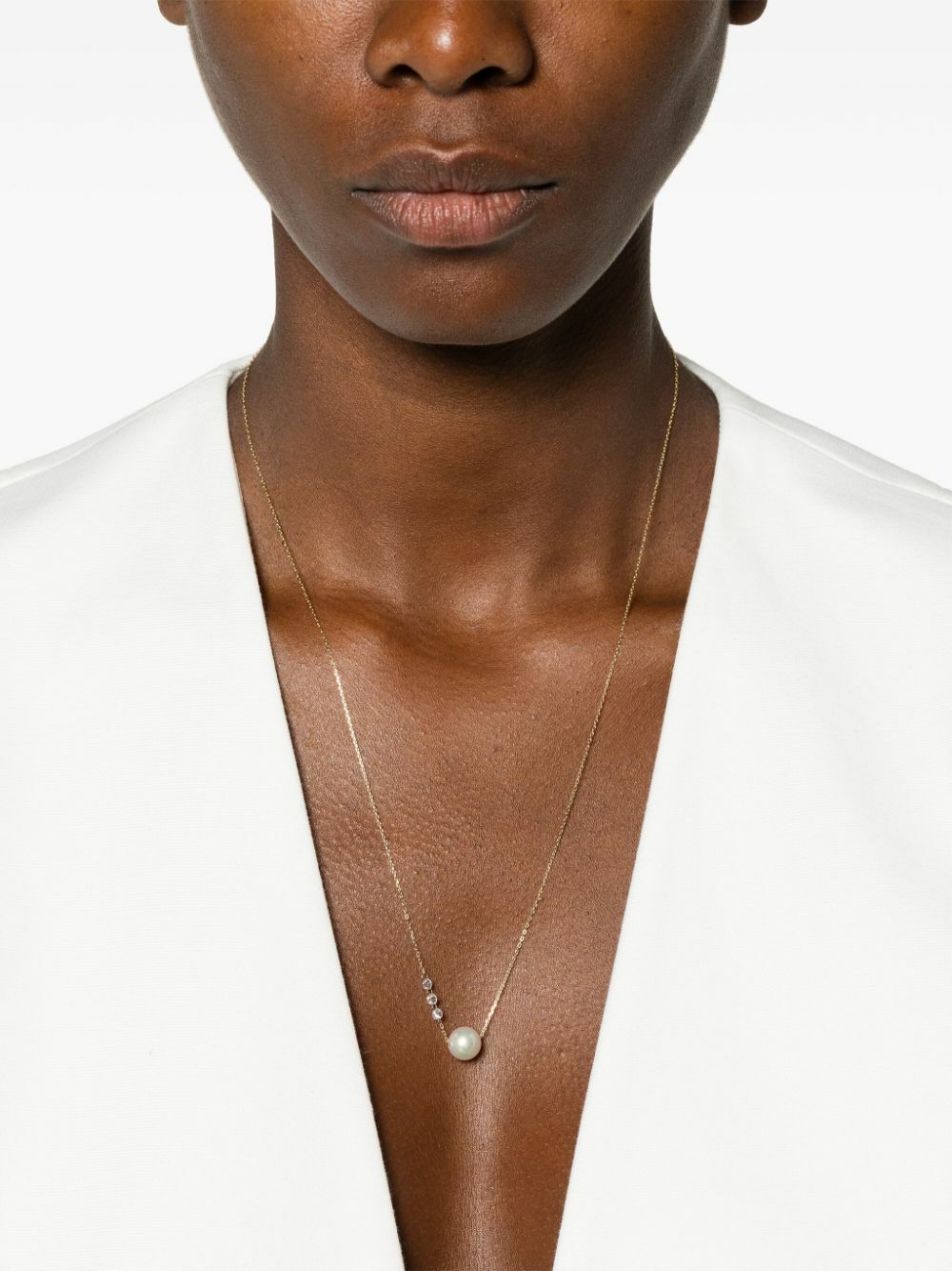Mizuki 14K Yellow Gold Sea Of Beauty Pearl And Diamond Necklace