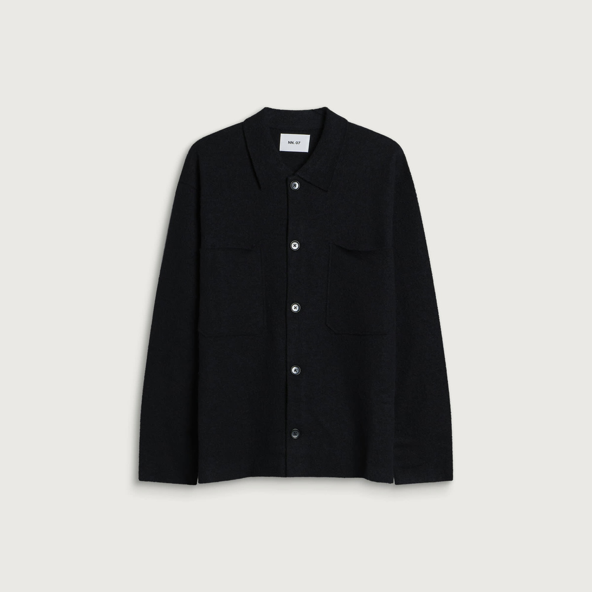 NN07 Men's Jonas Bolied Wool Overshirt in Black