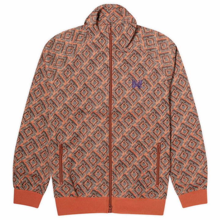 Photo: Needles Men's Poly Jacquard Track Jacket in Orange