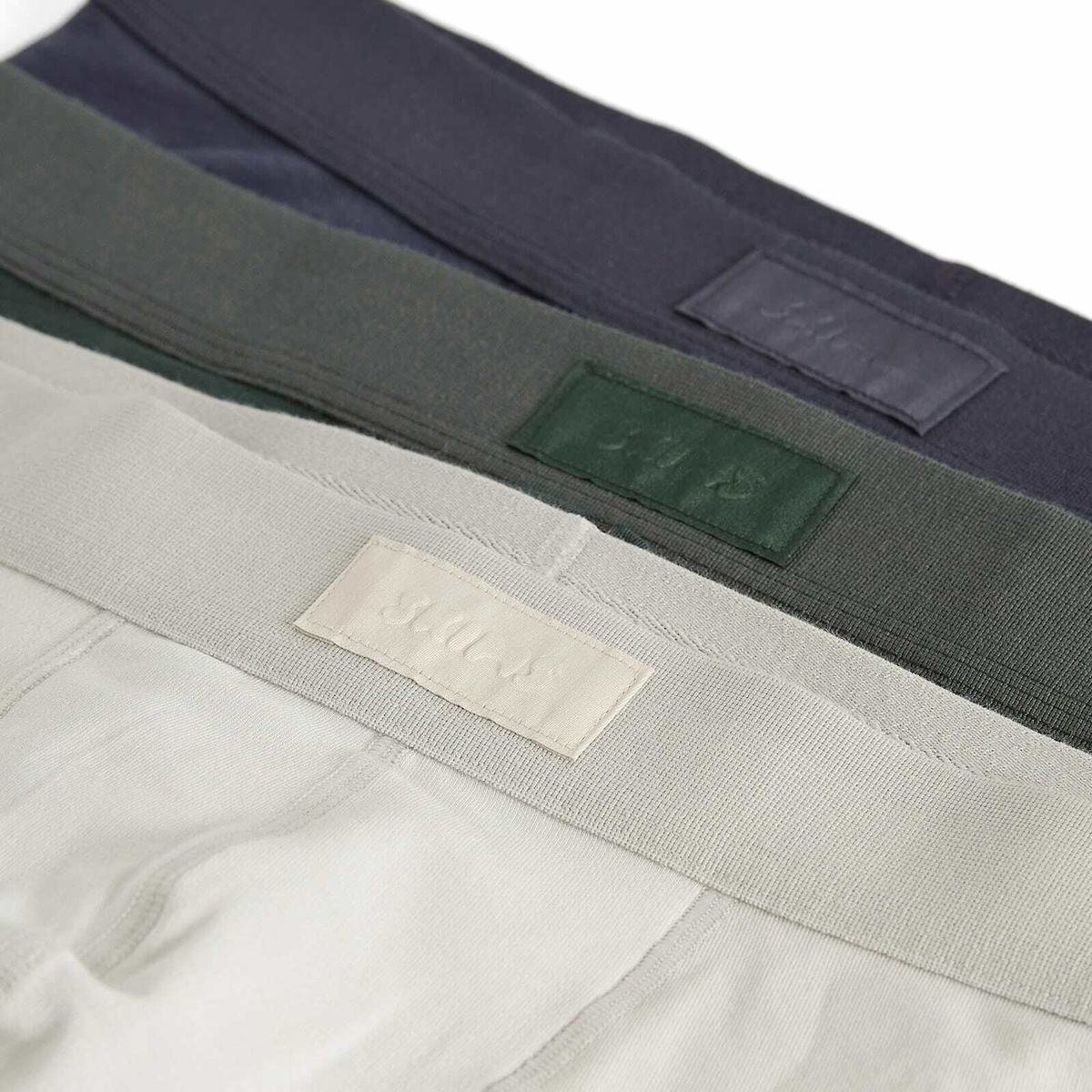 SKIMS Men's 3” Boxer Brief 3-Pack in Blue Black Multi