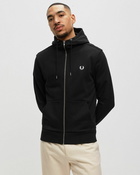 Fred Perry Hooded Zip Through Sweatshirt Black - Mens - Hoodies|Zippers