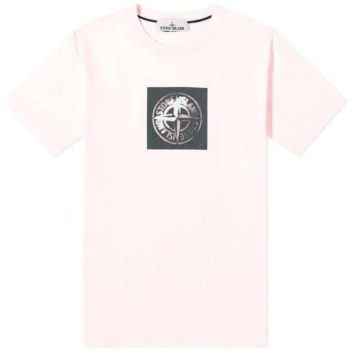 Photo: Stone Island Men's Institutional One Badge Print T-Shirt in Pink