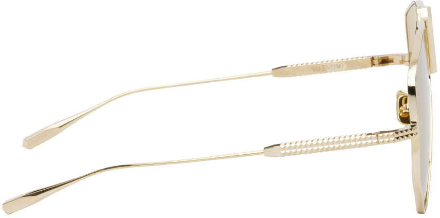Valentino Garavani Gold V-Hexagon Sunglasses