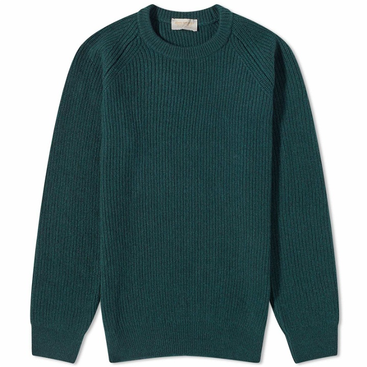 Photo: John Smedley Men's Upson Ribbed Crew Knit in Forest