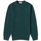 John Smedley Men's Upson Ribbed Crew Knit in Forest