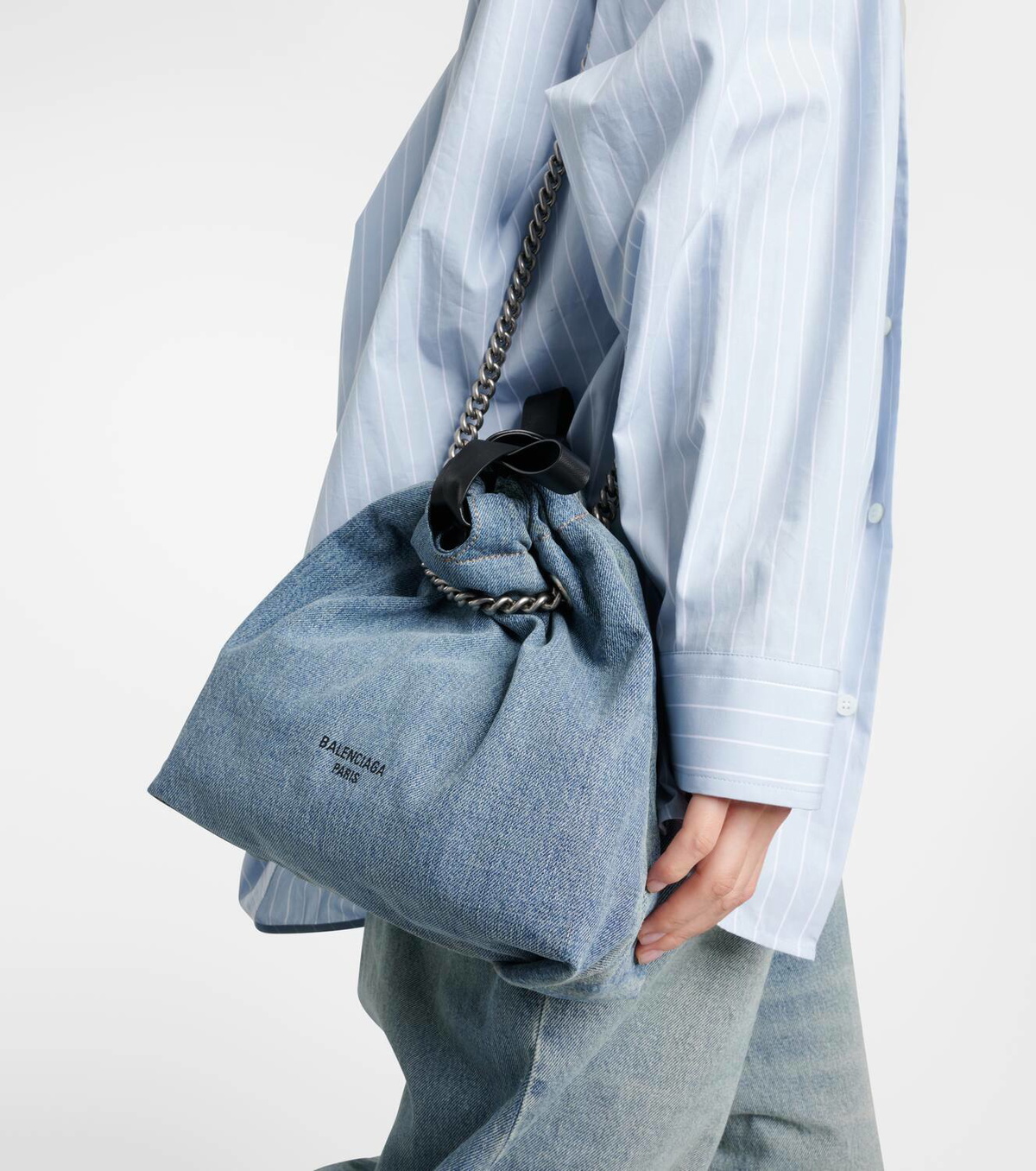 Balenciaga Crush Small denim tote bag Balenciaga