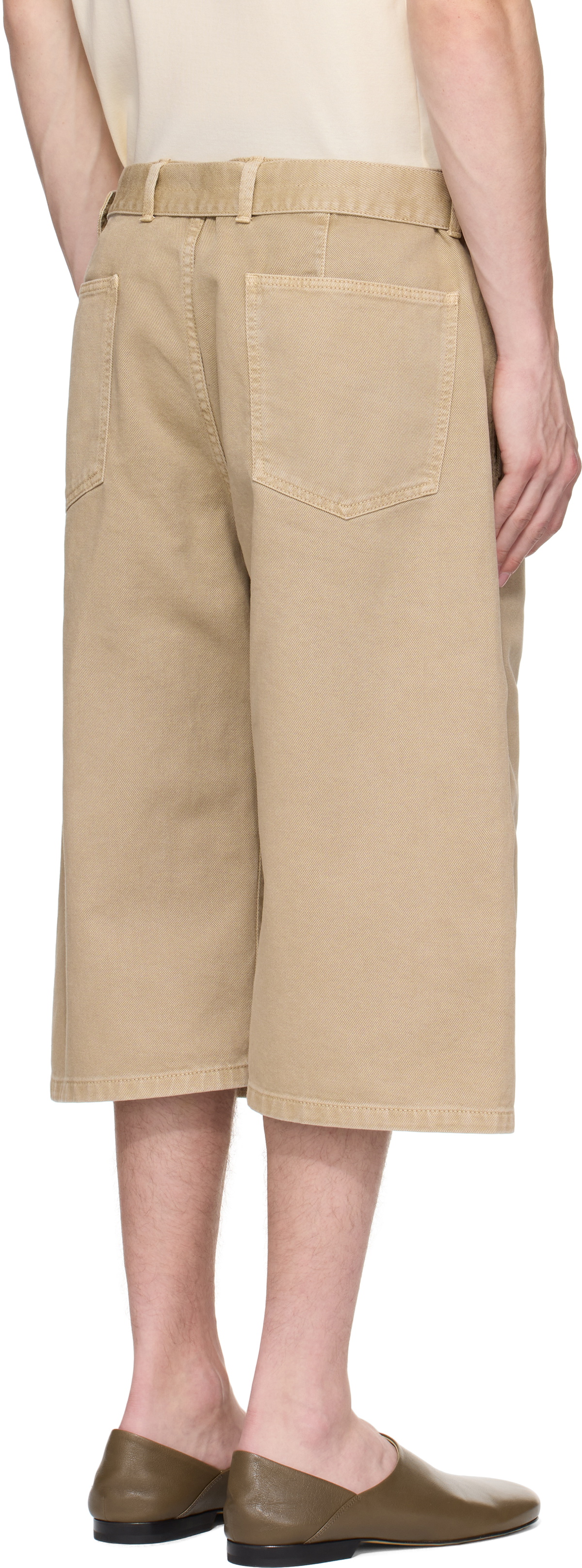 LEMAIRE Taupe Twisted Denim Shorts