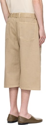 LEMAIRE Taupe Twisted Denim Shorts