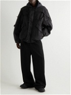 Balenciaga - Oversized Distressed Cotton-Ripstop Hooded Bomber Jacket - Black