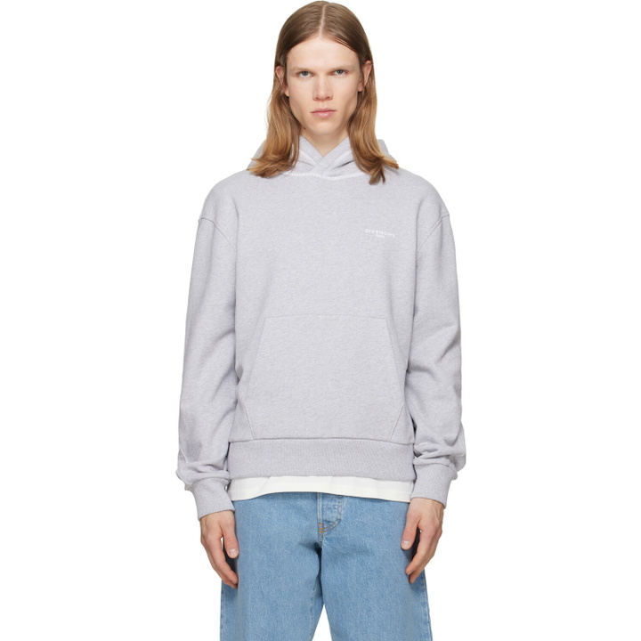 Photo: Givenchy Gray Couture Seam Contrasted Stitch Hoodie