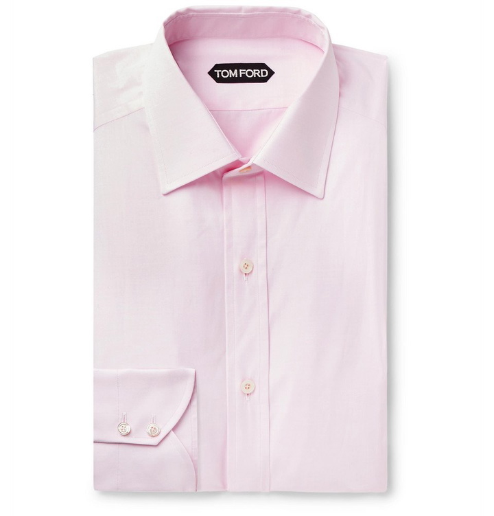 Photo: TOM FORD - Light-Pink Slim-Fit Cotton-Poplin Shirt - Pink