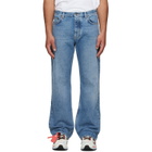 Off-White Blue Half Arrow Slim Relaxed Jeans