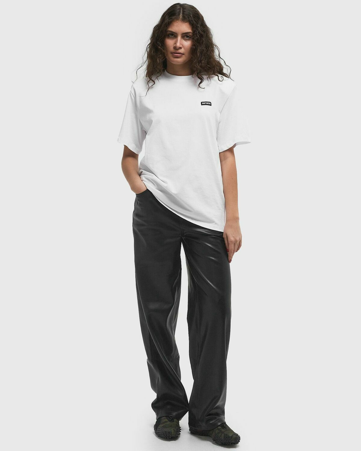 ROTATE Birger Christensen Oversized Tee White Womens Shortsleefe