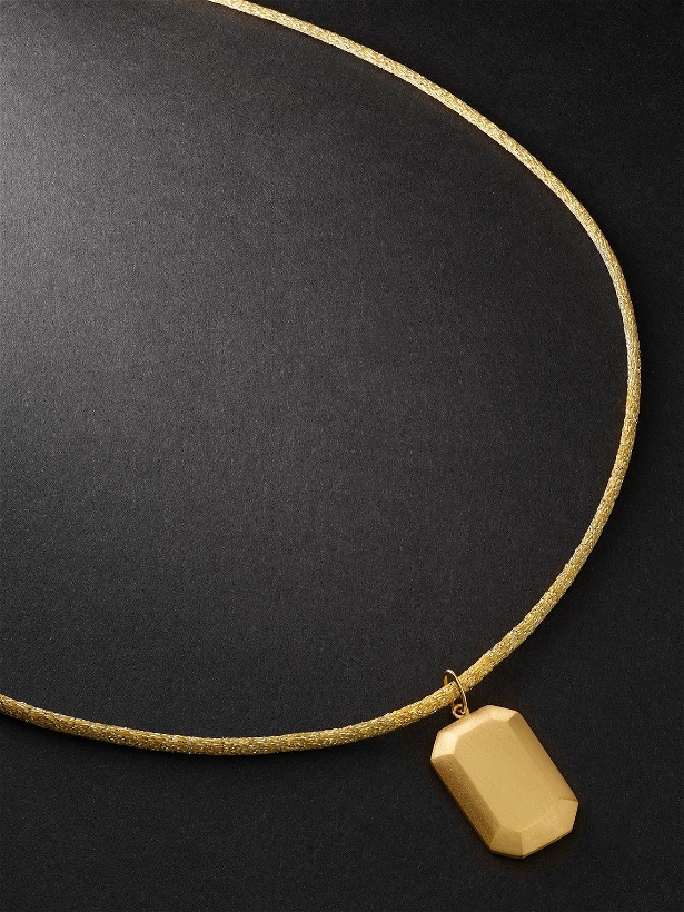 Photo: Carolina Bucci - Logo-Engraved Yellow and Blackened Gold and Lurex Pendant Necklace