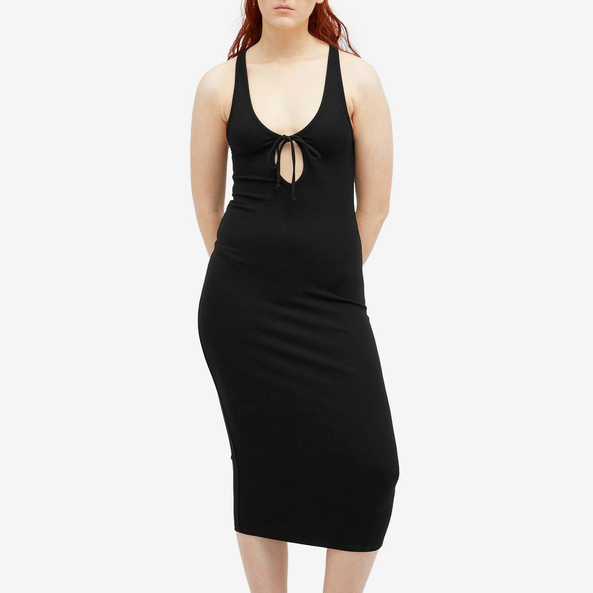 Joah Brown Women's Plunge Tie Midi Dress in Black Joah Brown Joah Brown Women's Plunge Tie Midi Dress in Black Joah Brown