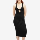 Joah Brown Women's Plunge Tie Midi Dress in Black