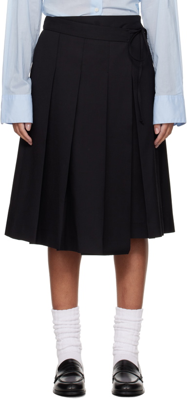 Photo: Dunst Black Ribboned Wide Pleats Midi Skirt