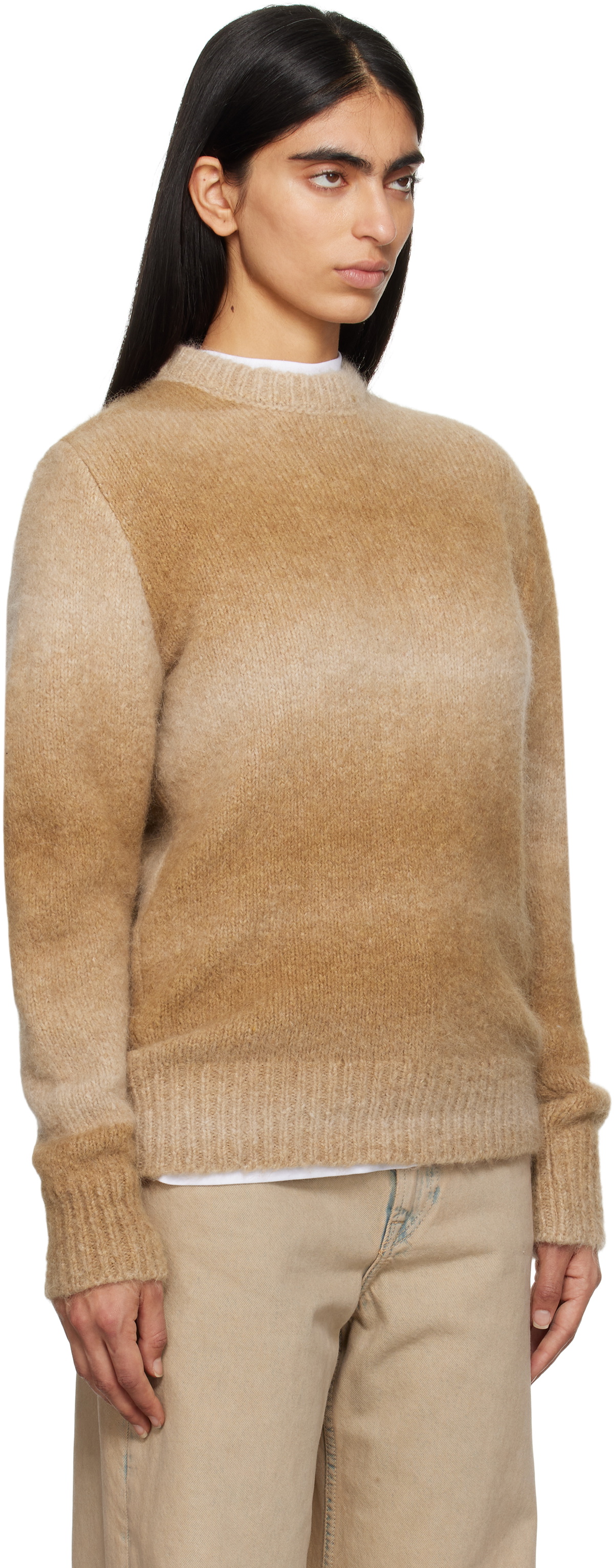 Études Tan Alpaca Round Neck Sweater
