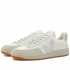 Veja Men's V-12 Leather Sneakers in White/Natural