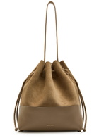 Mansur Gavriel Leather and Suede Drawstring Bucket bag - Camel - One Size