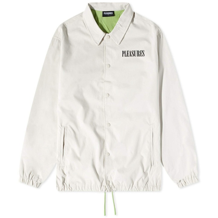 Photo: Pleasures Men's Bended Coach Jacket in Off White