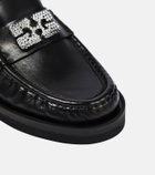 Ganni Embellished leather loafers