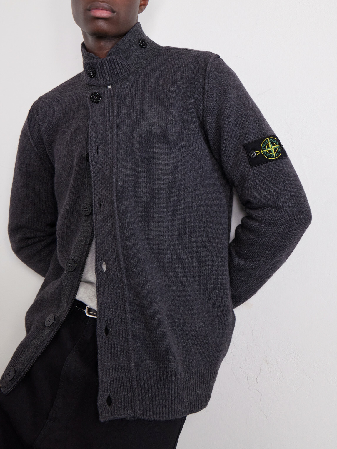 Stone Island - Virgin Wool-Blend Cardigan - Gray
