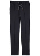 Slowear Drawstring Tapered-leg Wool Trousers Navy