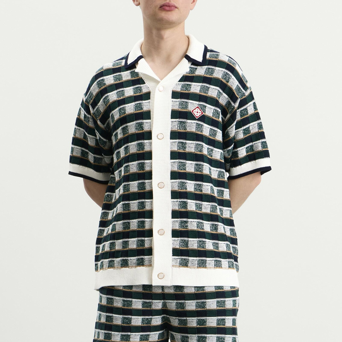 Casablanca Men's Mosaic Check Shirt in Green