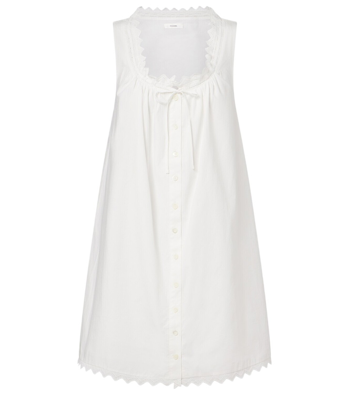 Photo: Frame Scalloped cotton poplin shirt dress