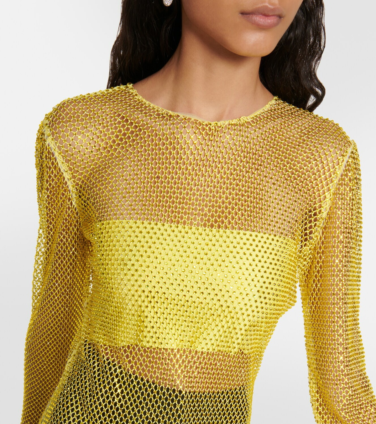 Giuseppe di Morabito Crystal-embellished mesh top