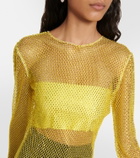 Giuseppe di Morabito Crystal-embellished mesh top