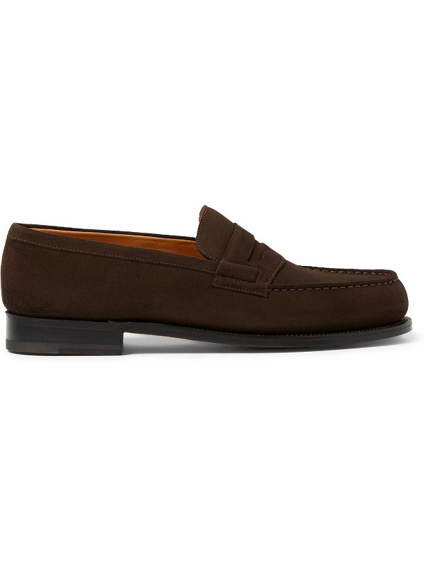 Photo: J.M. Weston - 180 Moccasin Suede Loafers - Brown