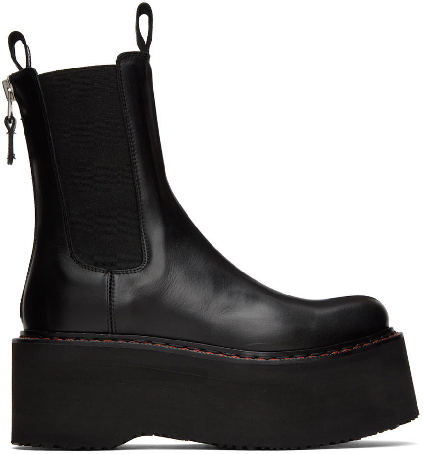 R13 Black Double Stack Boots R13