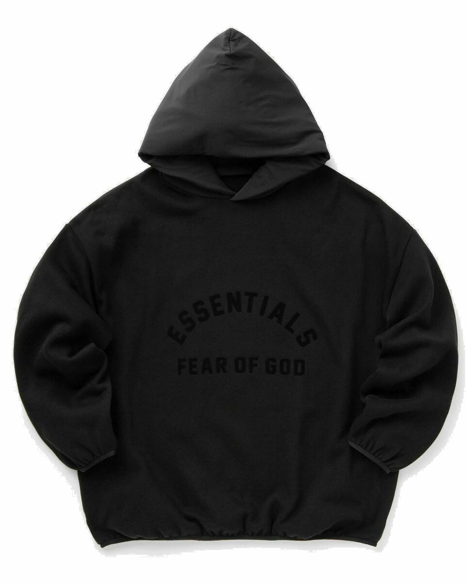 Photo: Fear Of God Essentials Nylon Fleece Hoodie Black - Mens - Hoodies