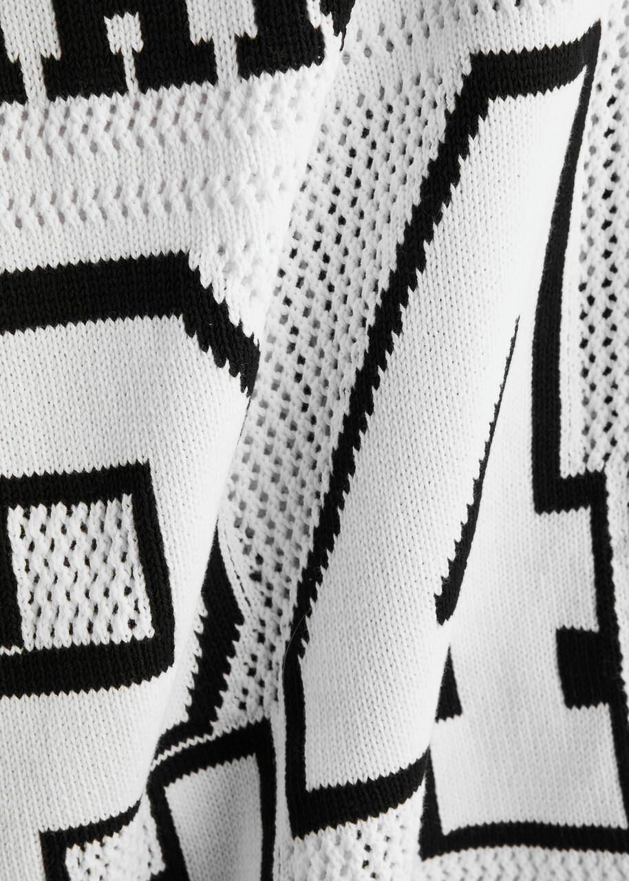 Nahmias Football Open-knit Cotton T-shirt White