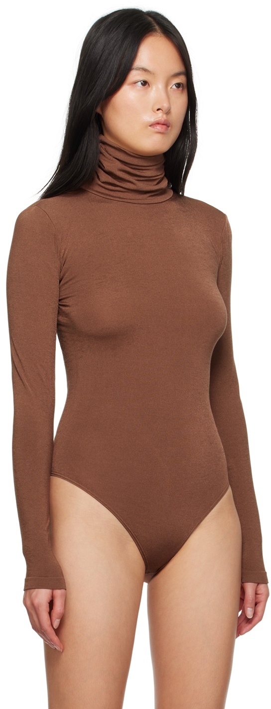 Womens Wolford brown Colorado Turtleneck Bodysuit