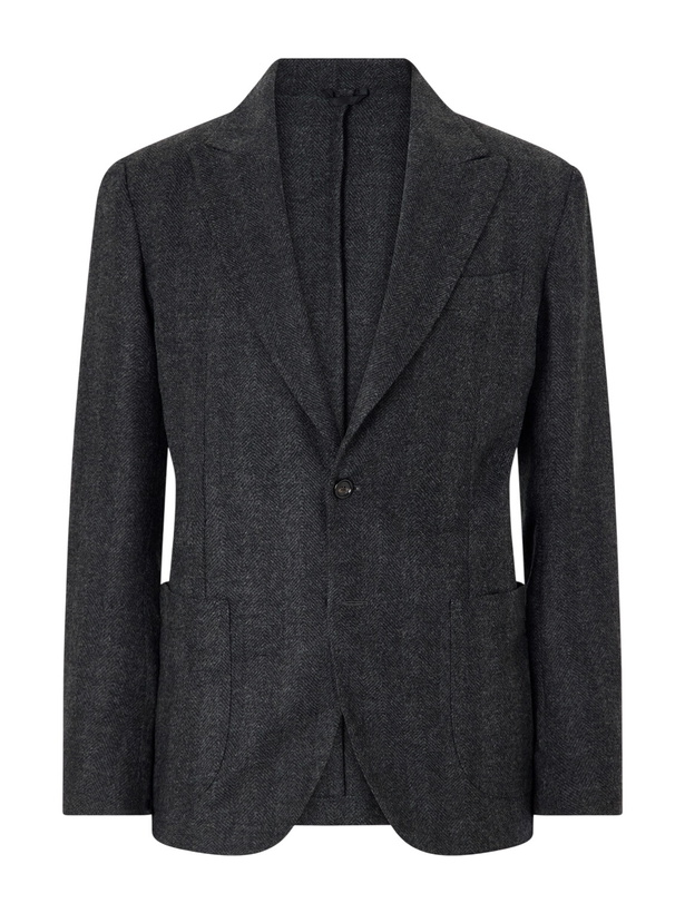 Photo: De Petrillo - Faro Wool and Cashmere-Blend Blazer - Gray