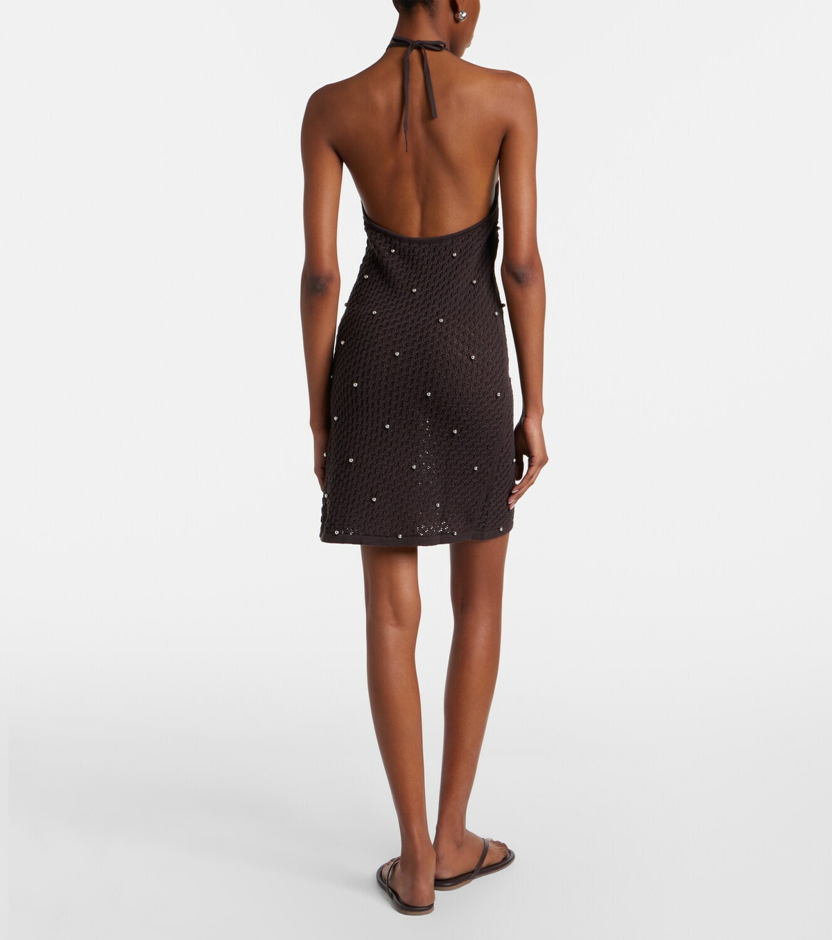 Staud Isola crochet embellished cotton beach dress